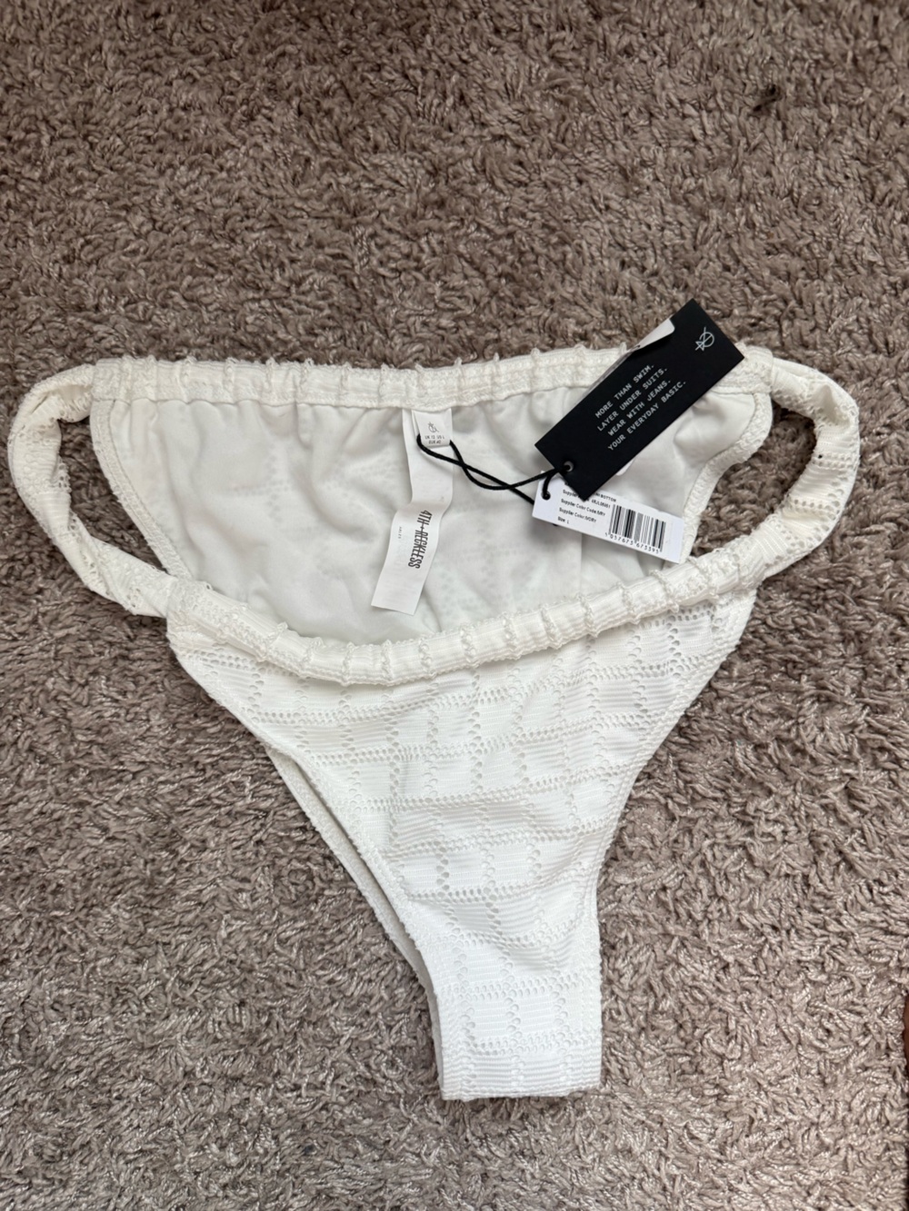 4th & Reckless Lace Bikini Bottom L White NEW
